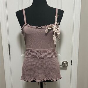 Purple Sleeveless Top with Lace Detail